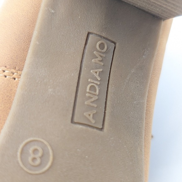 Andiamo Women's Tan Lace Up Chunky Heel Ankle Boots Size 8M - Picture 12 of 16